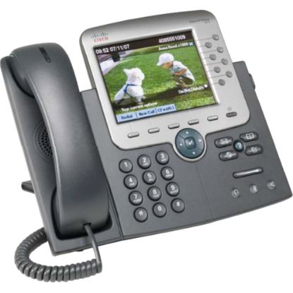 Picture of Cisco 7975G Unified IP Phone - 2 x RJ-45 10/100/1000Base-T , Mini-phone Headset - 8Phoneline(s)