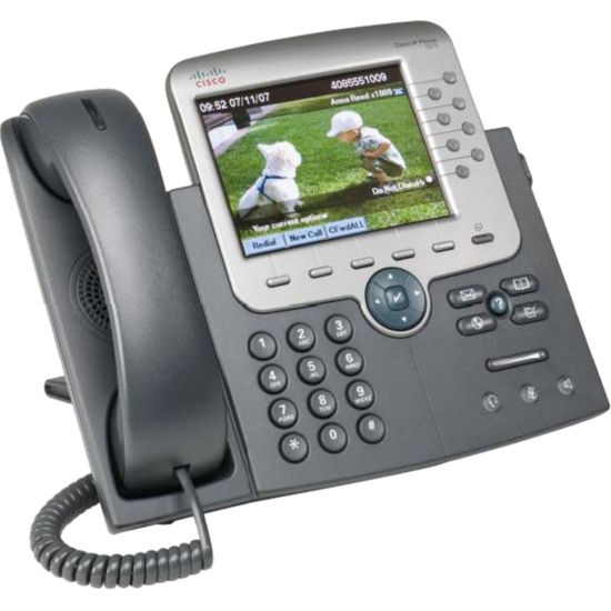 Picture of Cisco 7975G Unified IP Phone - 2 x RJ-45 10/100/1000Base-T , Mini-phone Headset - 8Phoneline(s)