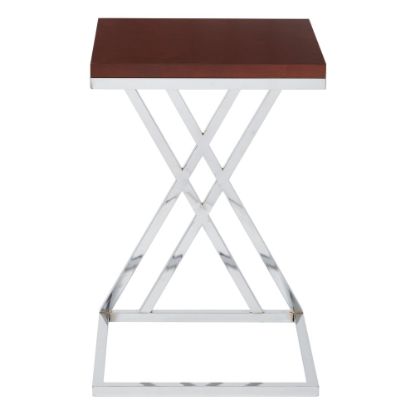 Picture of Ave Six Wall Street Table, Coffee, Square, Espresso/Chrome