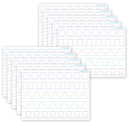 Picture of Ashley Productions Smart Poly PosterMat Pals Space Savers, 13in x 9-1/2in, Prewriting Tracing, Pack Of 10 Pieces