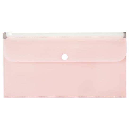 Picture of Office Depot Brand 2-Pocket Envelope, 1-1/4in Expansion, Check Size, Pink