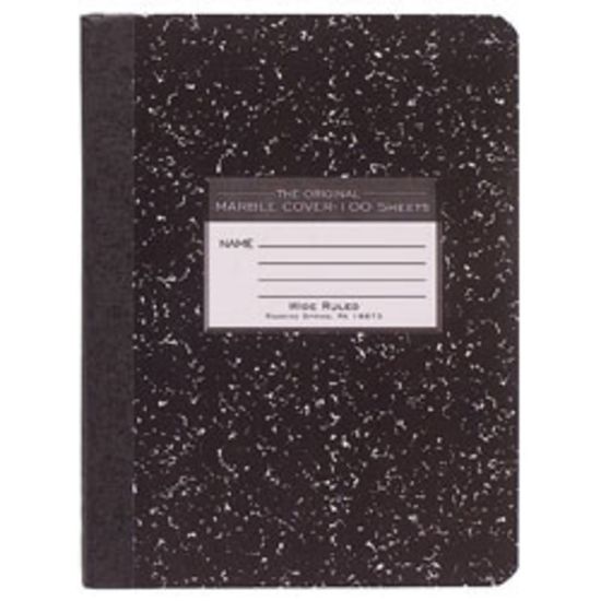 Picture of Roaring Spring Composition Book, 7 1/2in x 9 3/4in, Wide Ruled, 100 Sheets, Black Marble