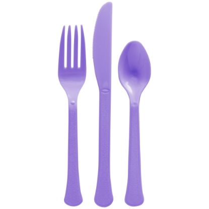 Picture of Amscan Boxed Heavyweight Cutlery Assortment, New Purple, 200 Utensils Per Pack, Case Of 2 Packs