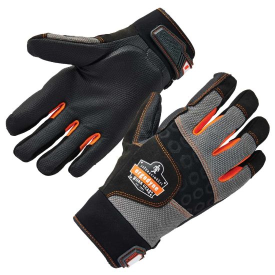 Picture of Ergodyne ProFlex 9002 ANSI/ISO-Certified Full-Finger Anti-Vibration Gloves, Small, Black