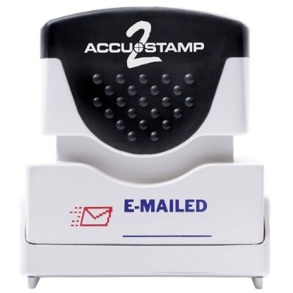 Picture of AccuStamp2 Pre-Inked Message Stamp, "Emailed", Red/Blue