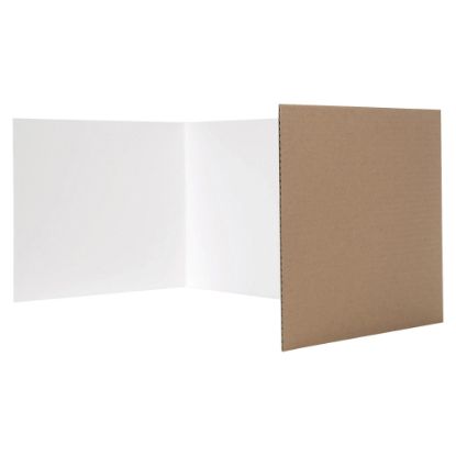 Picture of Flipside White Tri-fold Study Carrel - 48in Width x 12in Height - Corrugated - White