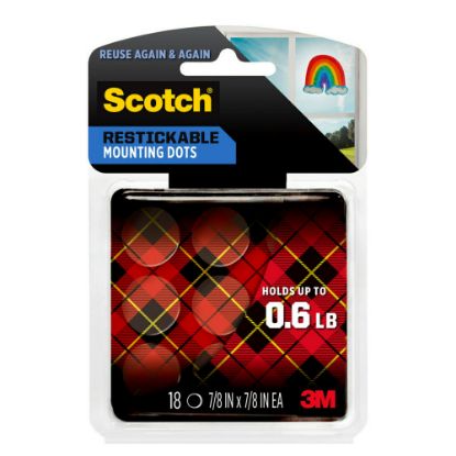 Picture of Scotch Restickable Mounting Dots, Clear Circles, Pack Of 18