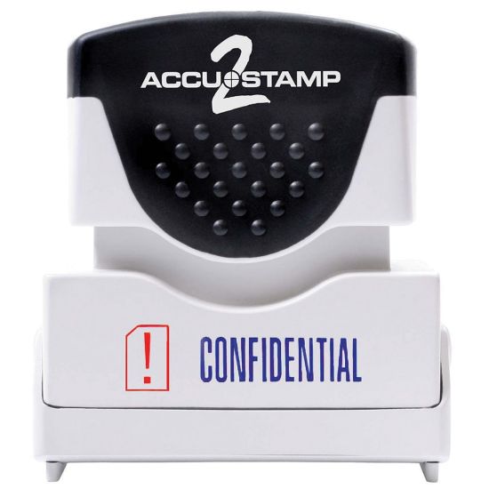 Picture of AccuStamp2 Pre-Inked Message Stamp, "Confidential", Red/Blue