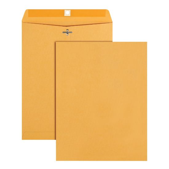 Picture of Office Depot Brand Manila Envelopes, 9-1/2in x 12-1/2in, Clasp Closure, Brown Kraft, Box Of 100