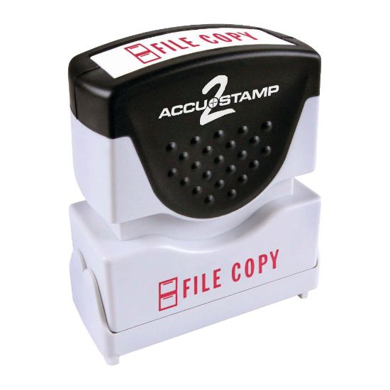 Picture of AccuStamp2 File Copy Stamp, Shutter Pre-Inked One-Color FILE COPY Stamp, 1/2in x 1 5/8in Impression, Red Ink