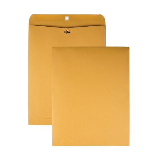 Picture of Office Depot Brand Manila Envelopes, 12in x 15-1/2in, Clasp Closure, Brown Kraft, Box Of 100