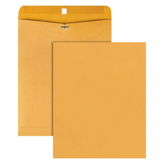 Picture of Office Depot Brand Manila Envelopes, 11-1/2in x 14-1/2in, Clasp Closure, Brown Kraft, Box Of 100