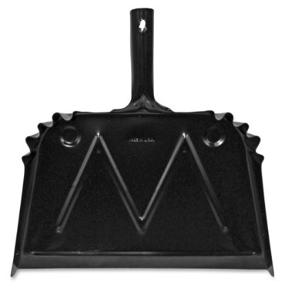 Picture of Genuine Joe Heavy-Duty Metal Dustpan - 16in Wide - Steel - Black - 1 Each