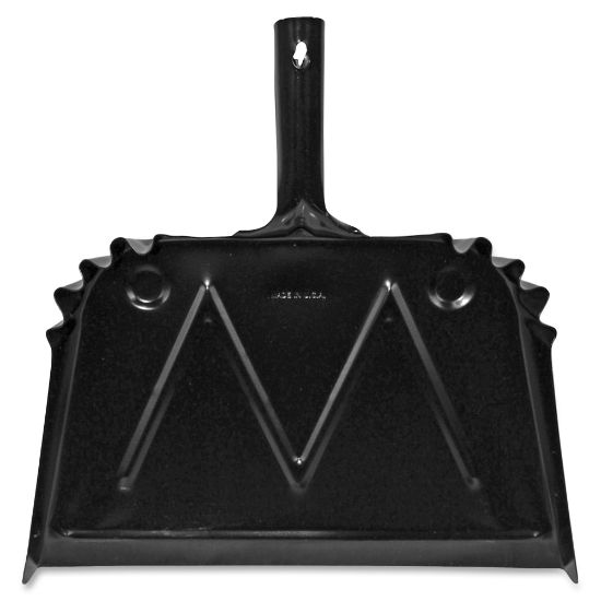 Picture of Genuine Joe Heavy-Duty Metal Dustpan - 16in Wide - Steel - Black - 1 Each