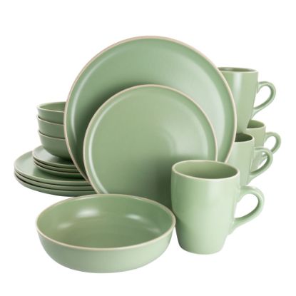 Picture of Gibson Elite Serenade 16-Piece Round Stoneware Dinnerware Set, Green