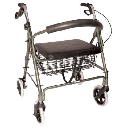 Picture of DMI Lightweight Extra-Wide Aluminum Folding Rollator With Seat, Titanium