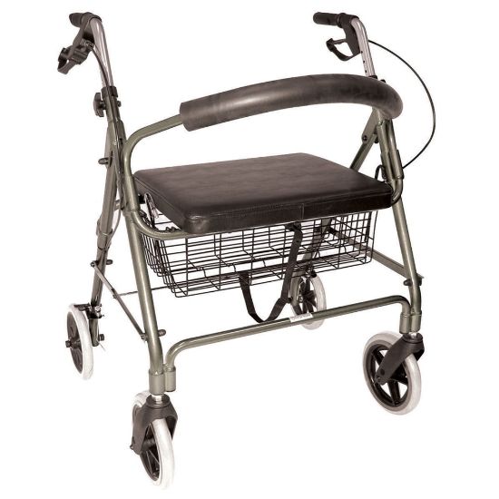 Picture of DMI Lightweight Extra-Wide Aluminum Folding Rollator With Seat, Titanium