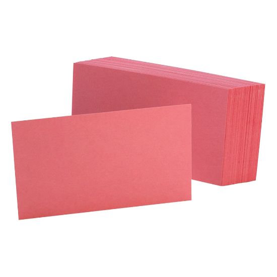 Picture of Oxford Color Index Cards, Unruled, 3in x 5in, Cherry, Pack Of 100