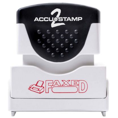 Picture of AccuStamp2 Pre-Inked Message Stamp, "Faxed", Red