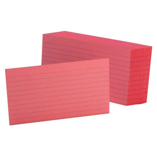 Picture of Oxford Color Index Cards, Ruled, 3in x 5in, Cherry, Pack Of 100