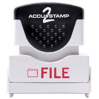 Picture of AccuStamp2 Pre-Inked Message Stamp, "File", Red