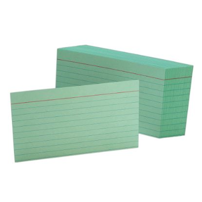 Picture of Oxford Color Index Cards, Ruled, 3in x 5in, Green, Pack Of 100