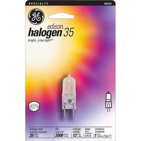 Picture of GE Halogen 12-Volt T3 Bulb, 35 Watts