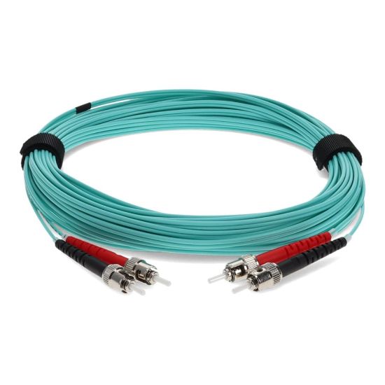 Picture of AddOn 4m ST OM4 Aqua Patch Cable - Patch cable - ST/UPC multi-mode (M) to ST/UPC multi-mode (M) - 4 m - fiber optic - duplex - 50 / 125 micron - OM4 - halogen-free - aqua