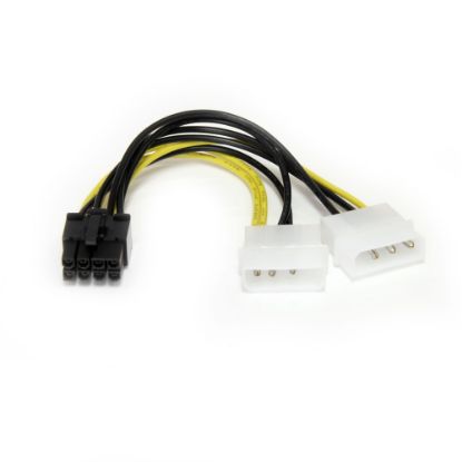 Picture of StarTech.com 6in LP4 to 8 Pin PCI Express Video Card Power Cable Adapter - 8 pin internal power (M) - 4 pin ATX12V (M) - 15.2 cm