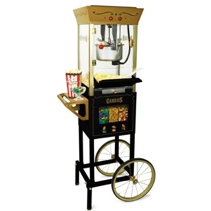 Picture of Nostalgia Candy & Snack Dispensing Popcorn Cart, 8 Oz, Black