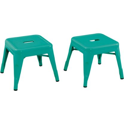 Picture of Ace Kids Metal Stools, Teal, Set Of 2 Stools