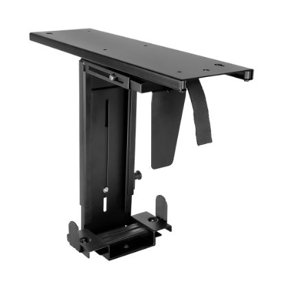 Picture of Mount-It! MI-7156 Adjustable Under-Desk Computer Mount, 20inH x 8inW x 6.8inD, Black