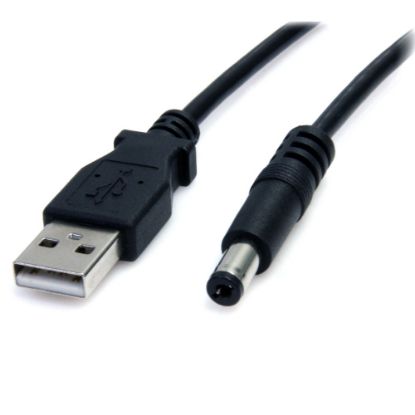 Picture of StarTech.com 2m USB to Type M Barrel Cable - USB to 5.5mm 5V DC Cable - USB to Barrel Jack 5V DC Plug (USB2TYPEM2M) - Power cable - USB (power only) (M) to DC jack 5.5 mm (M) - 6.6 ft - molded - black