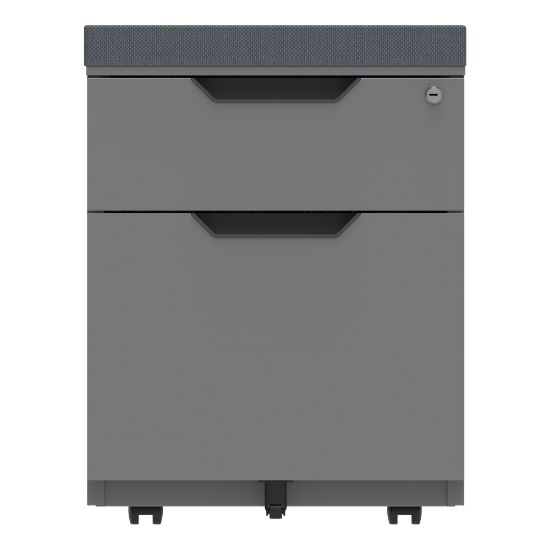 Picture of WorkPro 21inD Vertical 2-Drawer Mobile File Cabinet With Seat Cushion, Gray