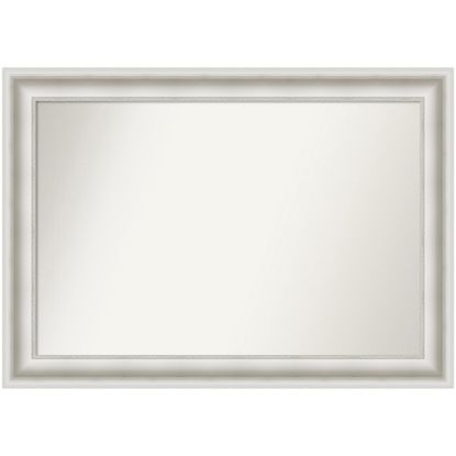 Picture of Amanti Art Non-Beveled Rectangle Framed Bathroom Wall Mirror, 29-1/2in x 41-1/2in, Parlor White