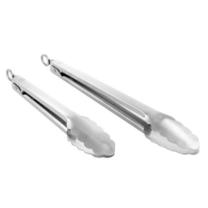 Picture of Martha Stewart Stainless Steel Tongs, Silver, Set Of 2