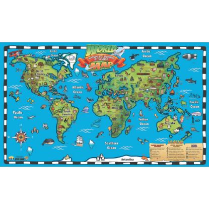 Picture of Popar Kids World Map Interactive Wall Chart, 32in x 54in