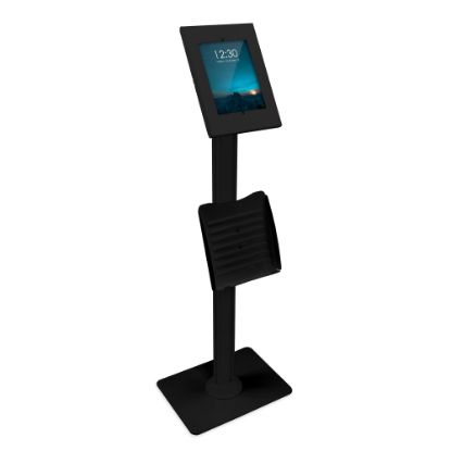 Picture of Mount-It! MI-3770B Secure iPad Floor Stand With Document Holder, 49-1/8inH x 11-3/4inW x 15-3/4inD, Black