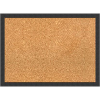 Picture of Amanti Art Cork Bulletin Board, 30in x 22in, Natural, Mezzanotte Black Wood Frame