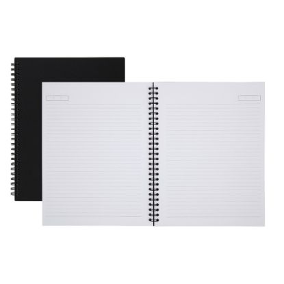 Picture of Office Depot Brand Wirebound Business Notebook, Hard Back Cover, 7-1/4in x 9-1/2in, Narrow Ruled, 80 Sheets, Black