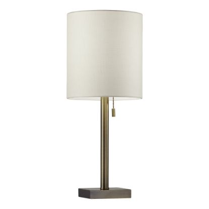 Picture of Adesso Liam Table Lamp, 22inH, White Shade/Antique-Brass Base