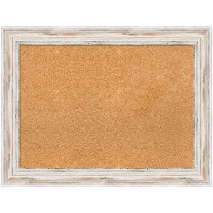 Picture of Amanti Art Cork Bulletin Board, 33in x 25in, Natural, Alexandria Whitewash Wood Frame