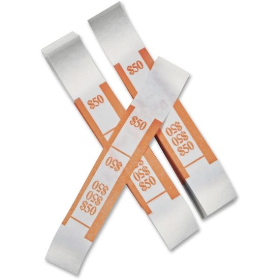 Picture of PM Company Currency Bands, $50.00, Orange, Pack Of 1,000