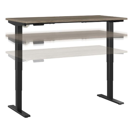 Picture of Bush Business Furniture Move 40 Series Electric 60inW x 30inD Electric Height-Adjustable Standing Desk, Modern Hickory/Black, Standard Delivery