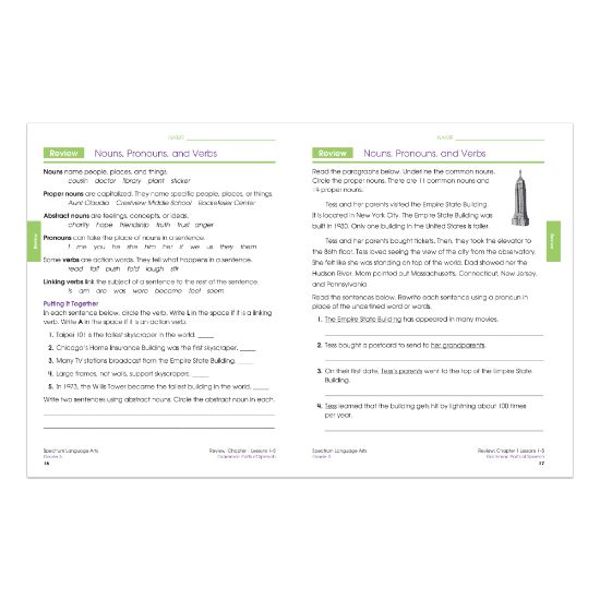 Picture of Carson-Dellosa Spectrum Language Arts Workbook, Grade 3