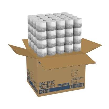 Picture of Pacific Blue by GP PRO, 2 Ply, Standard Roll Embossed Toilet Paper, 3.5x4, 100% Recycled, White, 550 Sheets, 80 Rolls per Case