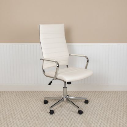 Picture of Flash Furniture LeatherSoft Faux Leather High-Back Executive Office Chair, White