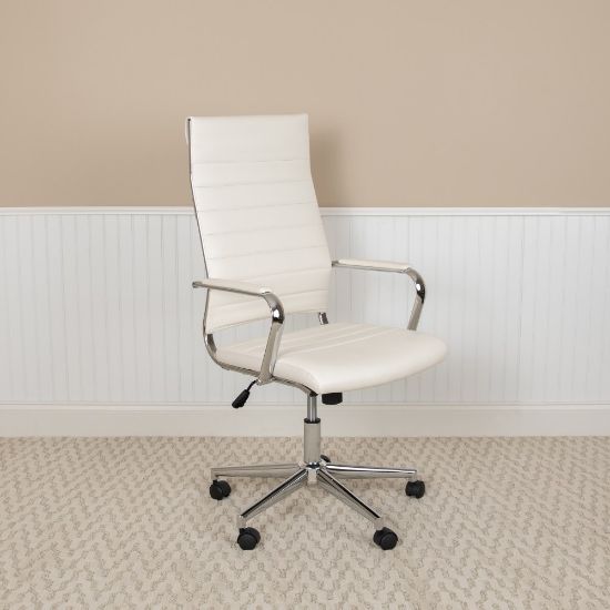 Picture of Flash Furniture LeatherSoft Faux Leather High-Back Executive Office Chair, White