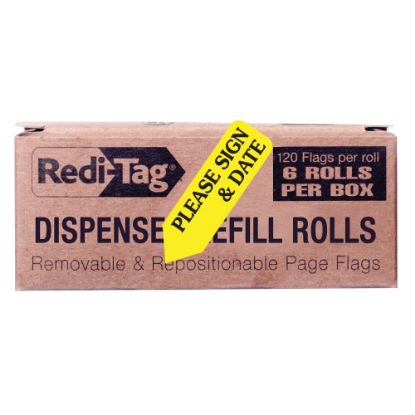 Picture of Redi-Tag Preprinted Signature Flags Refill, PLEASE SIGN & DATE, Yellow, Box Of 6