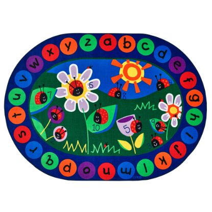 Picture of Carpets for Kids Premium Collection Ladybug Circletime Classroom Rug, 6ft9in x 9ft5in, Blue